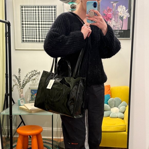 Telfar NWT Medium Black Patent Shopping Bag - Picture 7 of 7